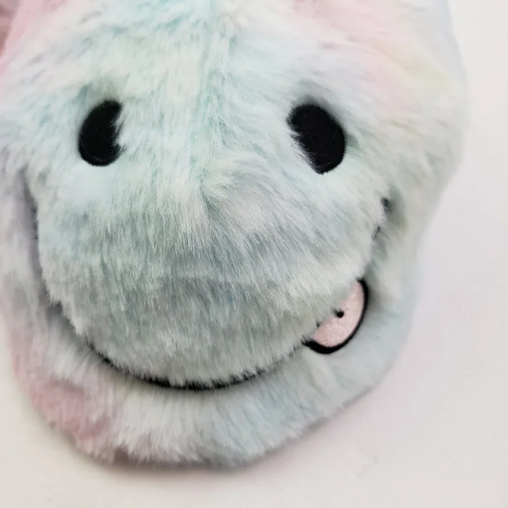 NEW Old Navy Girls Size XL 3-4 Critter Smile Slip On Fuzzy Comfort Slippers